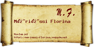 Máriássi Florina névjegykártya